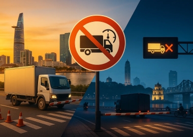 Quy định giờ cấm xe tải TPHCM và Hà Nội 2025