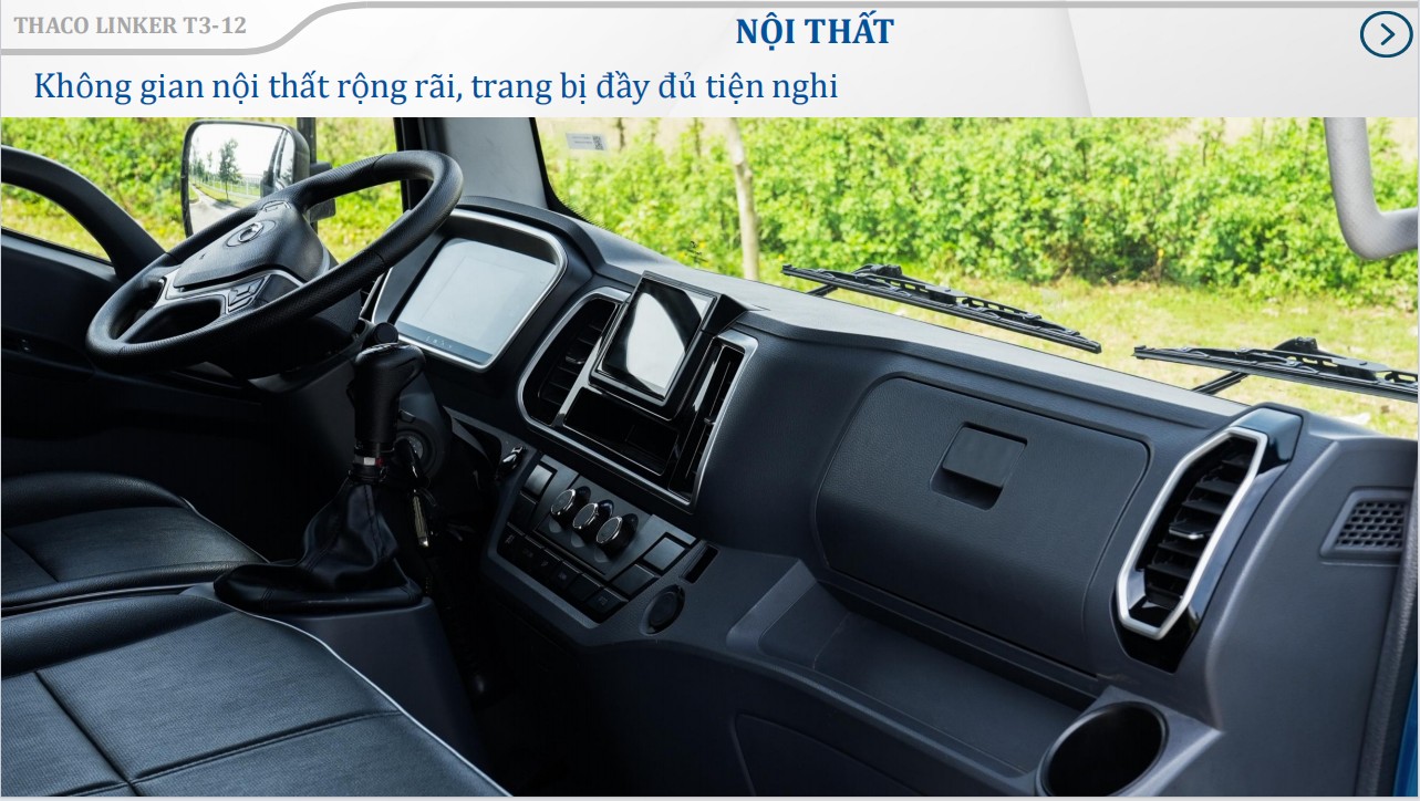 nội thất xe tải ben Thaco Linker T3-12 (7.5 Tấn)