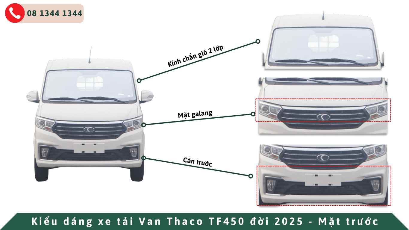 Ngoại thất xe tải van thaco tf450