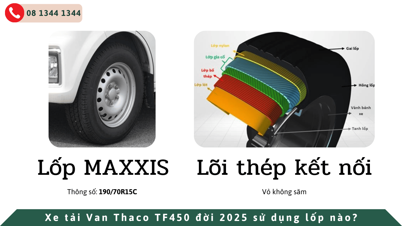 Lốp xe tải van thaco tf450 là loại lốp nào?