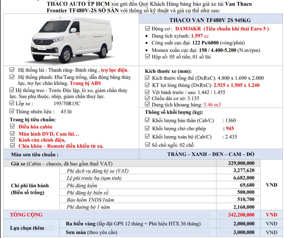 Giá lăn bánh TF480 2 chỗ