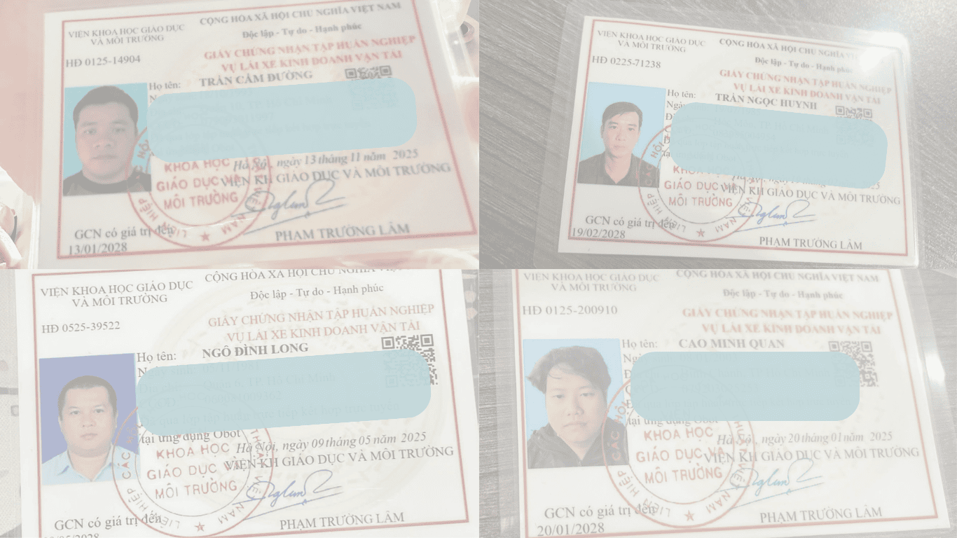 thẻ nghiệp vụ tài xế - thẻ lái xe