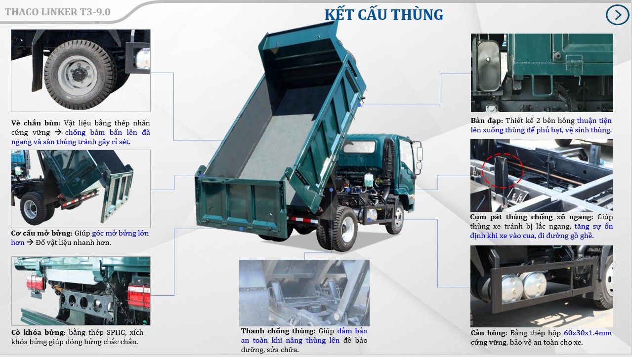 xe tải ben Thaco Linker T3-9.0 (5 Tấn)