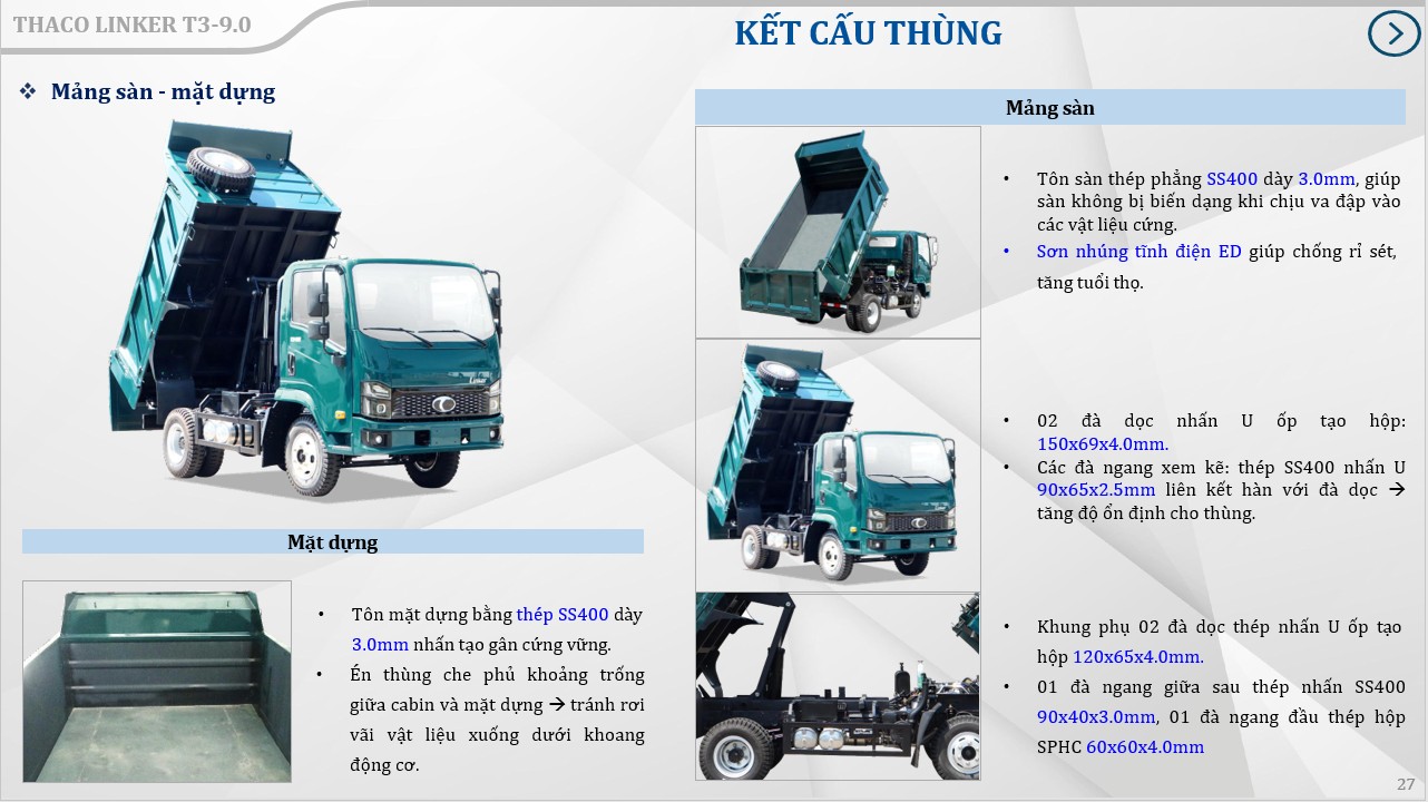 xe tải ben Thaco Linker T3-9.0 (5 Tấn)