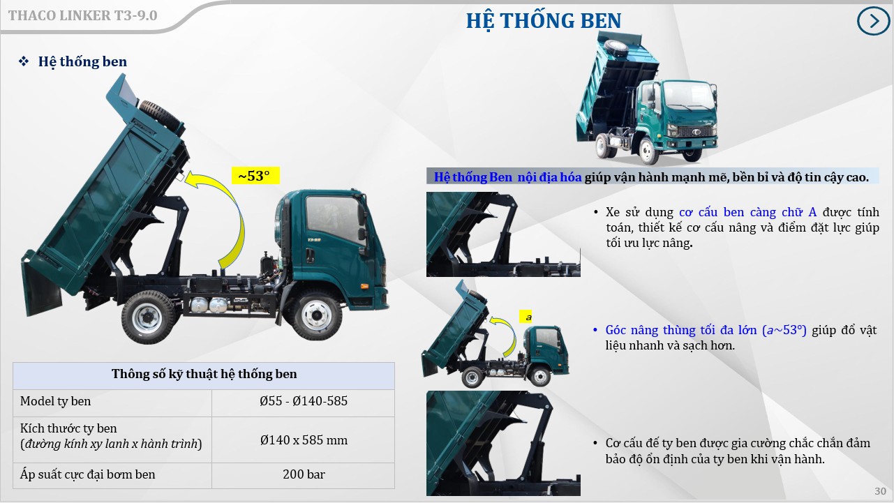 xe tải ben Thaco Linker T3-9.0 (5 Tấn)