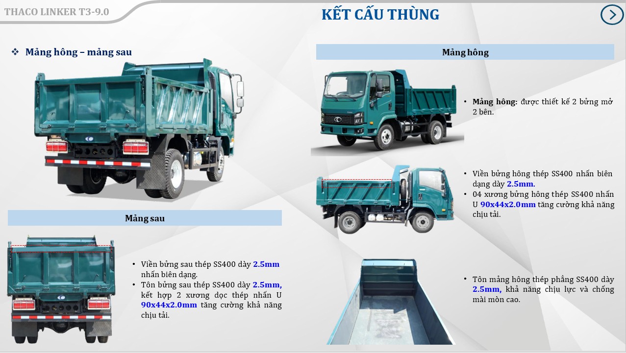 xe tải ben Thaco Linker T3-9.0 (5 Tấn)