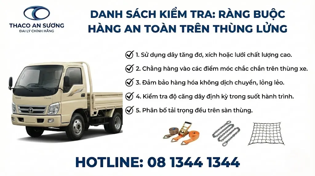 Danh sách kiểm tra ràng buộc hàng an toàn trên thùng lững