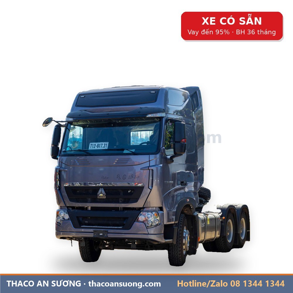HOWO T7H 440 cầu dầu màu xám, chassis 2 lớp