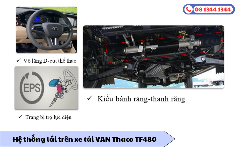 Hệ thống lái bánh răng–thanh răng có trợ lực điện trên TF480