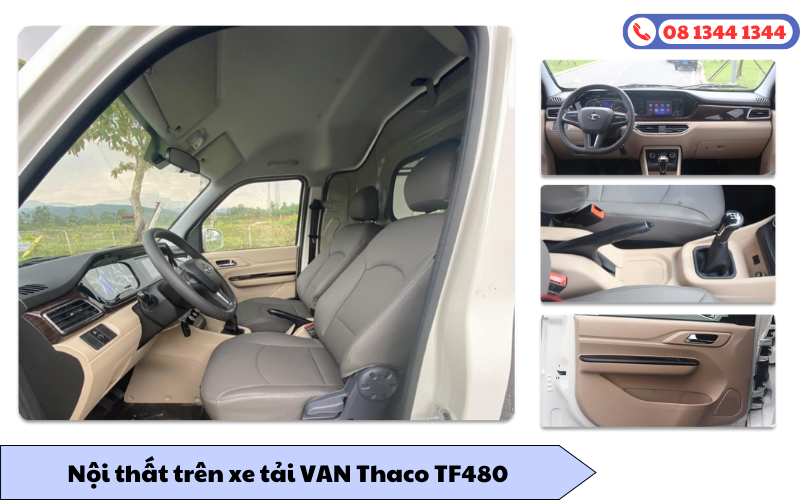 Không gian nội thất xe tải Van Thaco TF480