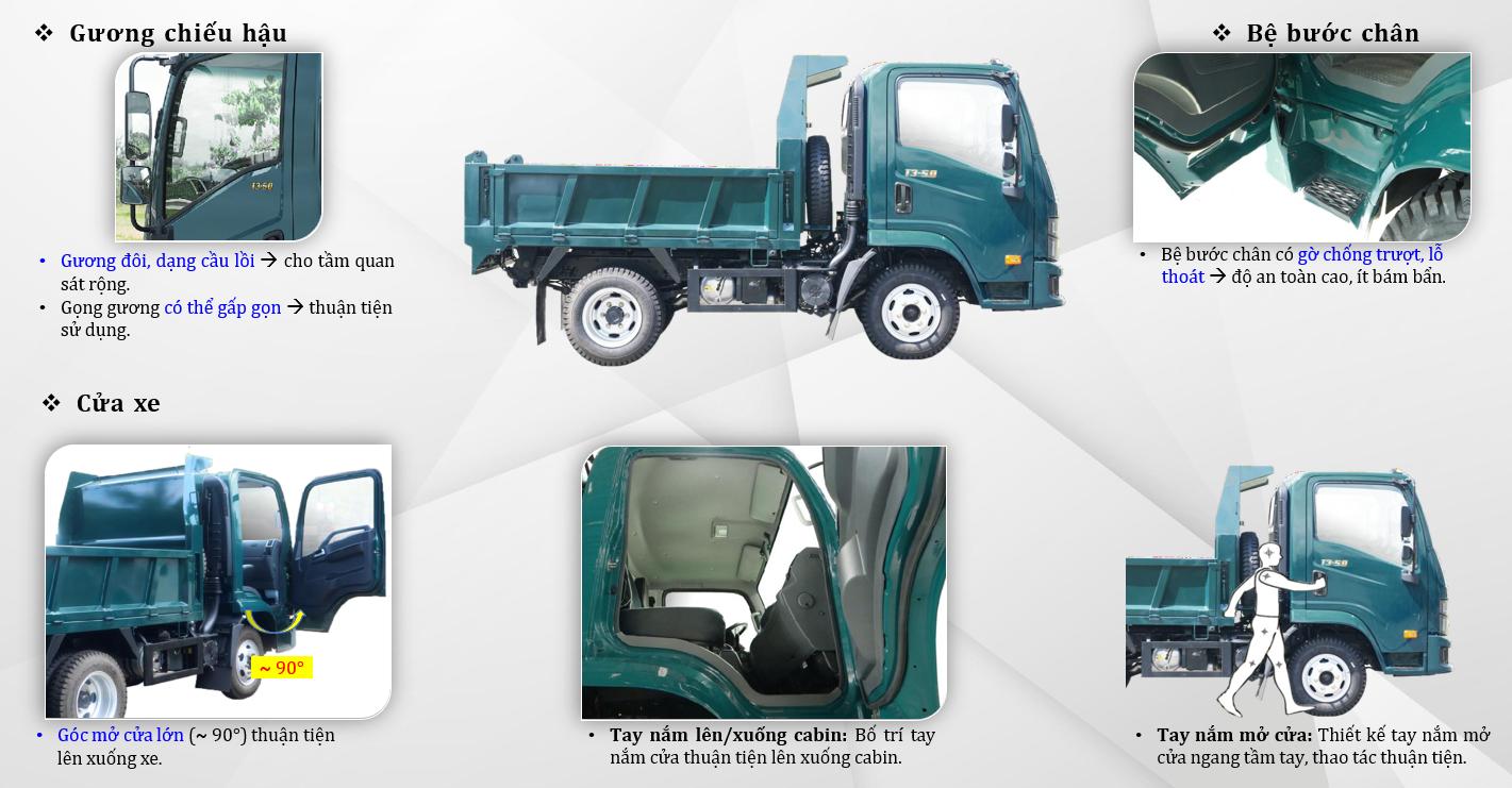 Xe tải Ben Thaco 2 Tấn thùng 2 khối phanh hơi T3-5.0