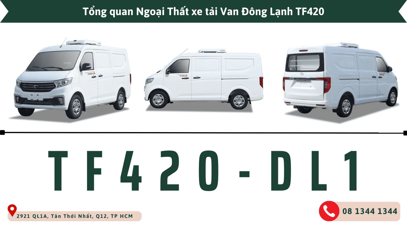 Ngoại thất xe tải van thaco tf420 đông lạnh