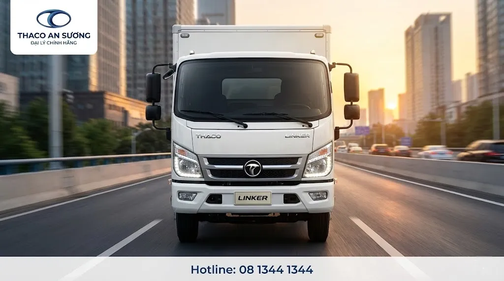 Ngoại thất xe tải Thaco Linker nhìn từ góc trước