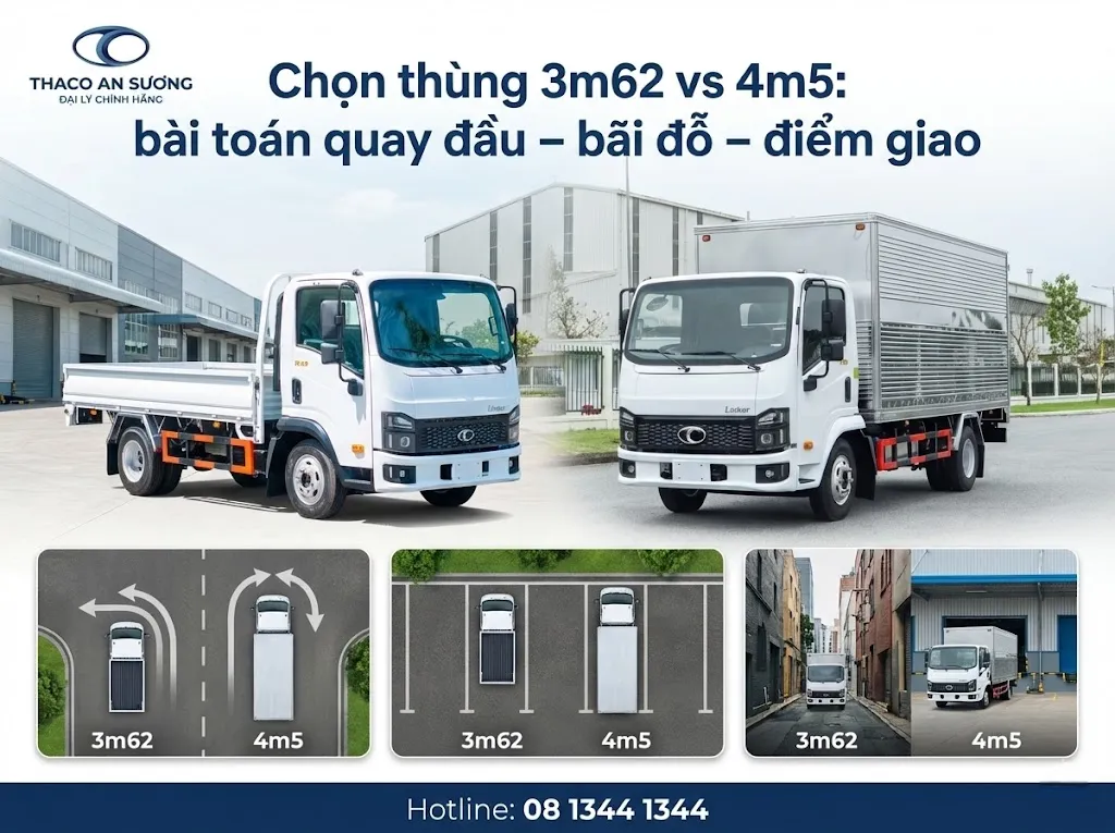 Thaco linker: chọn thùng 3m62 hay 4m5