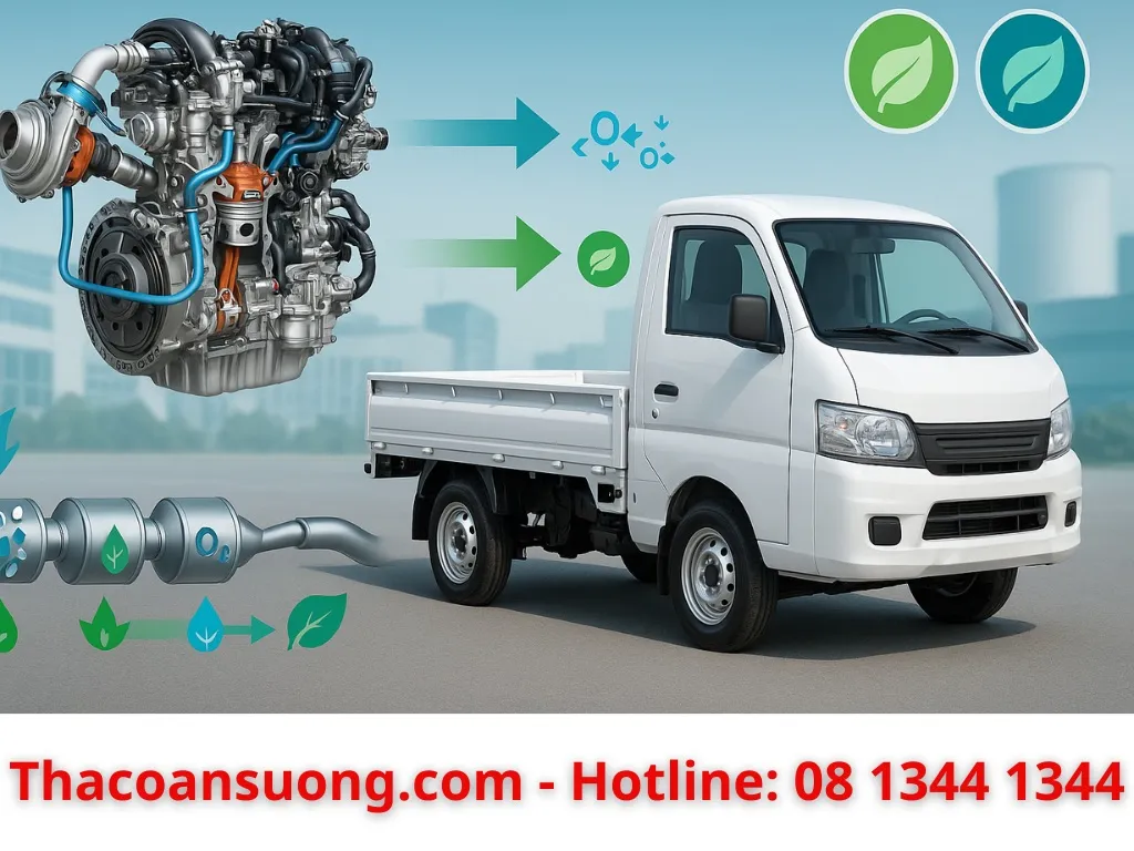 Công nghệ động cơ xe tải thaco 990kg Euro4/5